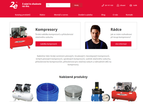 Nový e-shop www.2e-kompresory.cz je tady